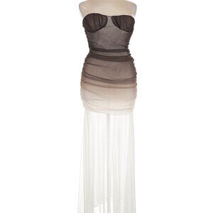 Blue Blush Strapless Ombre Maxi Dress XL NWT Resortwear Wedding Guest